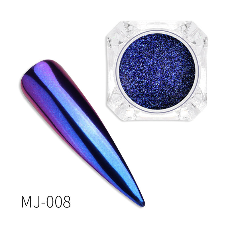 Metallic Iridescent Nail Powder in Multiple Neon Colors-Navy Blue-Theone Apparel