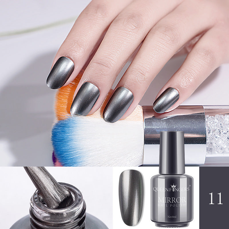 Metallic Nail Polish with Mirror Sheen in Multiple Colors-Grey-Theone Apparel
