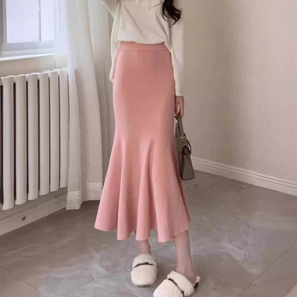 Mid Length A-Line Skirt For Graceful Feminine Style-Pink-Theone Apparel