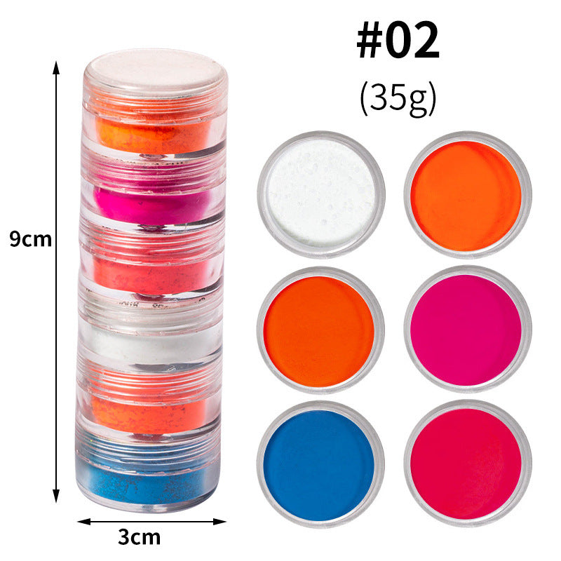 Multicolored Dye Powder for Nail Extensions in 6 Colors-Style 2-Theone Apparel