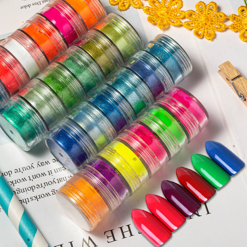 Multicolored Dye Powder for Nail Extensions in 6 Colors-Theone Apparel