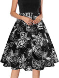 High Waist Watercolor Floral Skirt