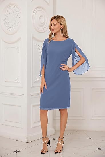 Robe de mousseline solide à manches irrégulières sophistiquées pour l'élégance sans effort