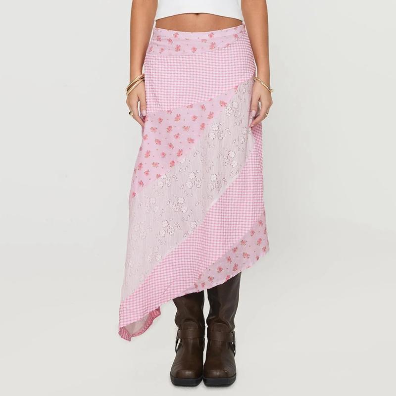 Retro Low Waist Floral Print Skirt For Vintage Charm