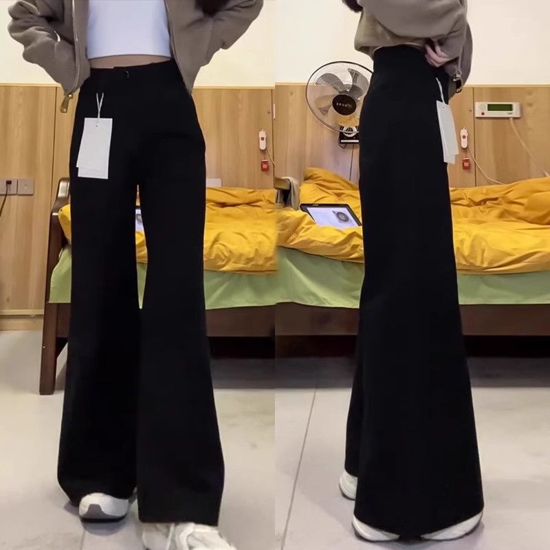Losse afslanke rechte broek met brede benen comfort