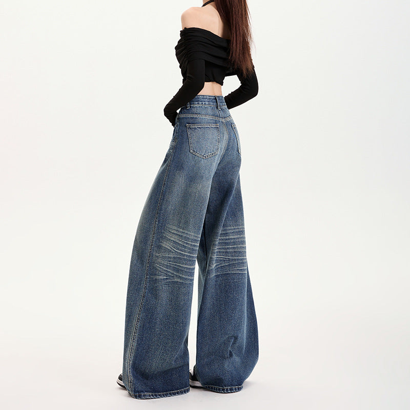 Loose Fit Denim Wide-Leg Pants for Relaxed Styling