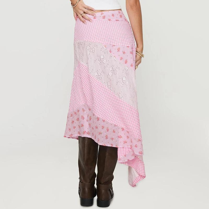 Retro Low Waist Floral Print Skirt For Vintage Charm