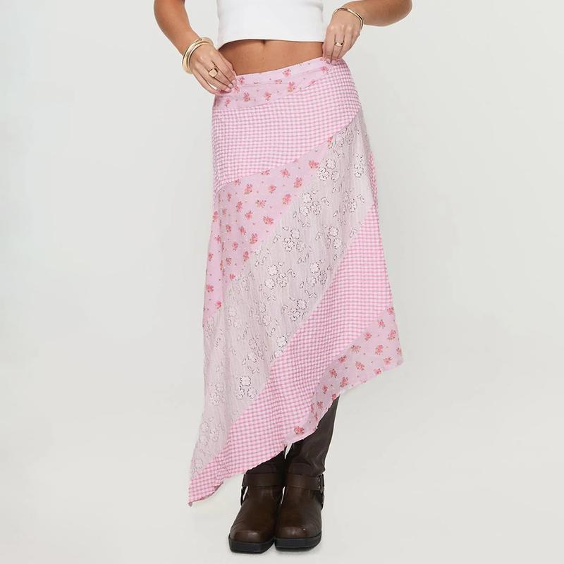 Retro Low Waist Floral Print Skirt For Vintage Charm
