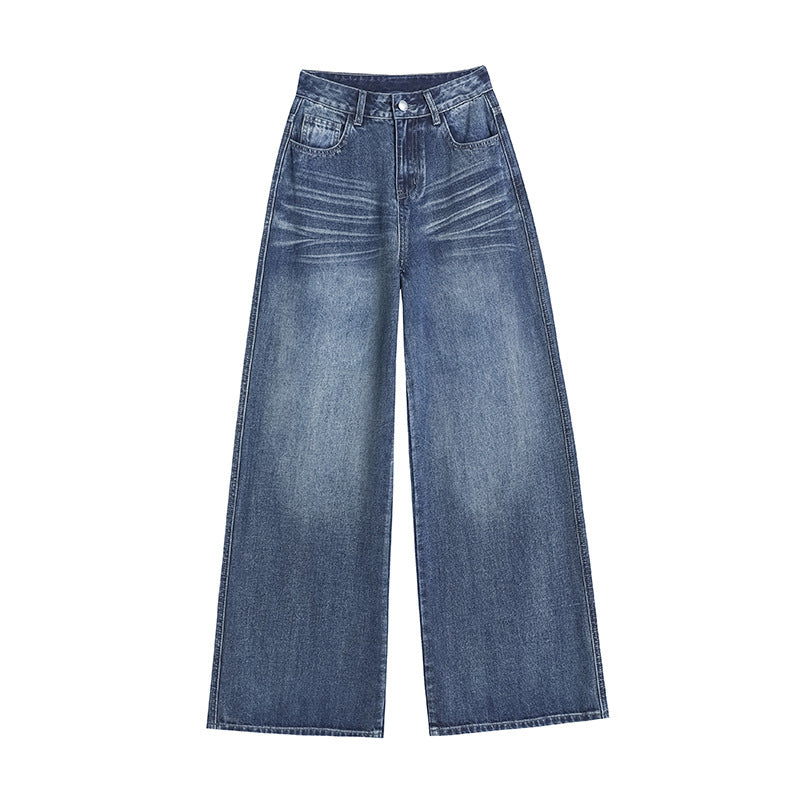 Loose Fit Denim Wide-Leg Pants for Relaxed Styling