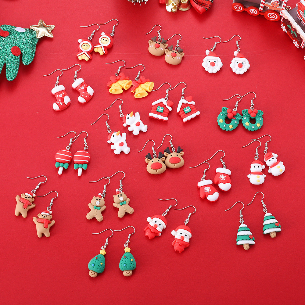 Playful Novelty Fish-Hook Christmas Dangle Earrings for Women & Kids in Assorted Styles-Theone Apparel