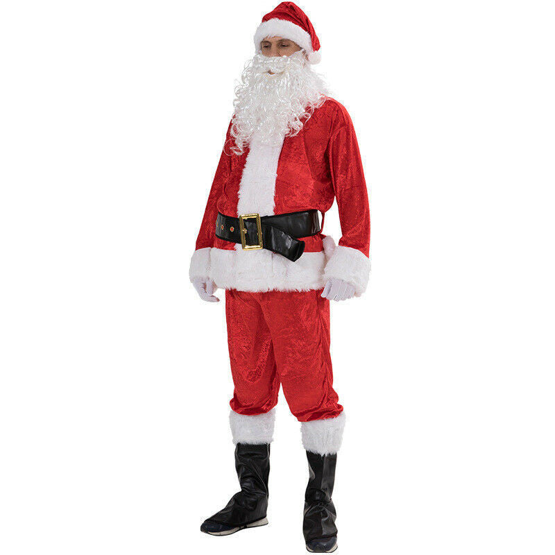 Plus Size Santa Claus Full Body Adult Costume with Accessories-Theone Apparel