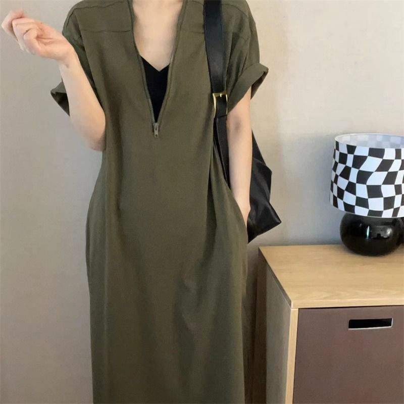 Robe de style rétro Hepburn premium avec fermeture à glissière