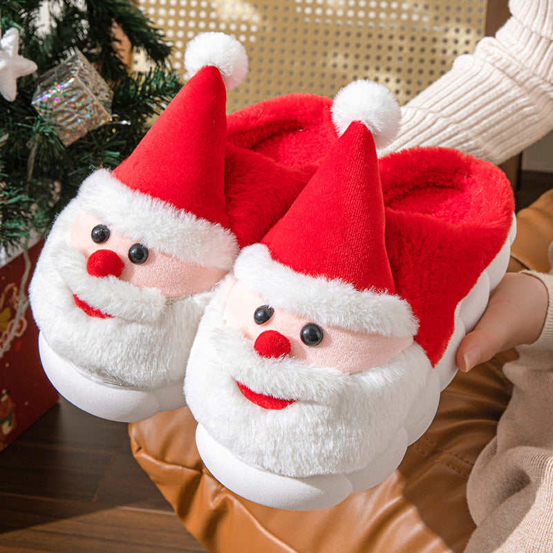 Puffy 3D Santa Claus Themed House Slippers in Green and Red-Theone Apparel