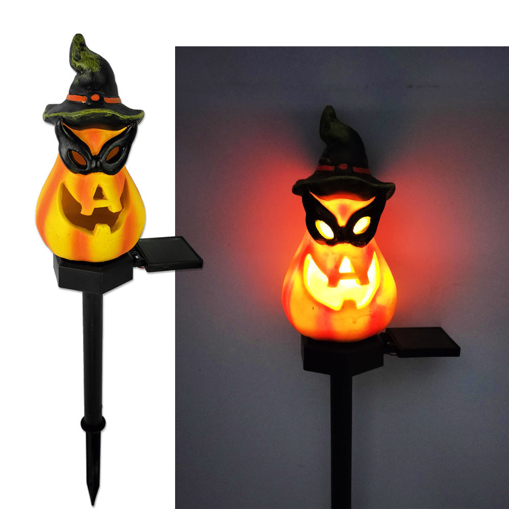 Pumpkin and Witch Hat Halloween Decoration Yard Posts-Glasses Pumpkin-Theone Apparel