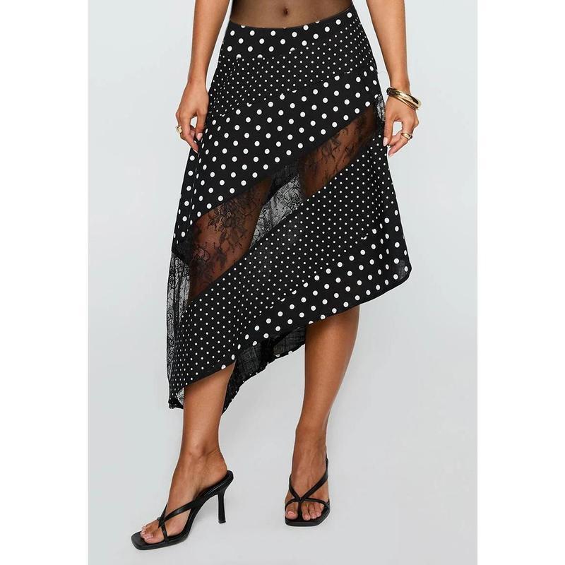 Retro Low Waist Floral Print Skirt For Vintage Charm-Black-Theone Apparel