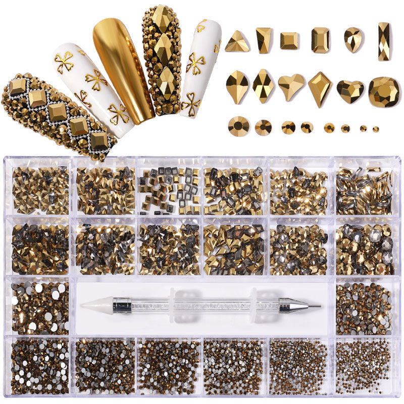 Set of 21 Boxes of Nail Art and 3D Designs-Mined gold-Theone Apparel
