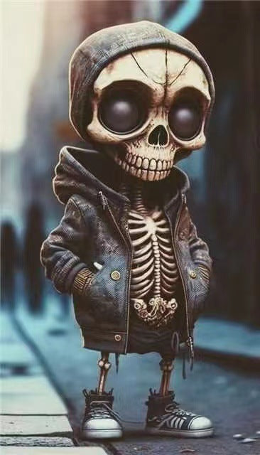 Skeleton Halloween Decoration in a Hoodie with Sneakers-Style B-Theone Apparel