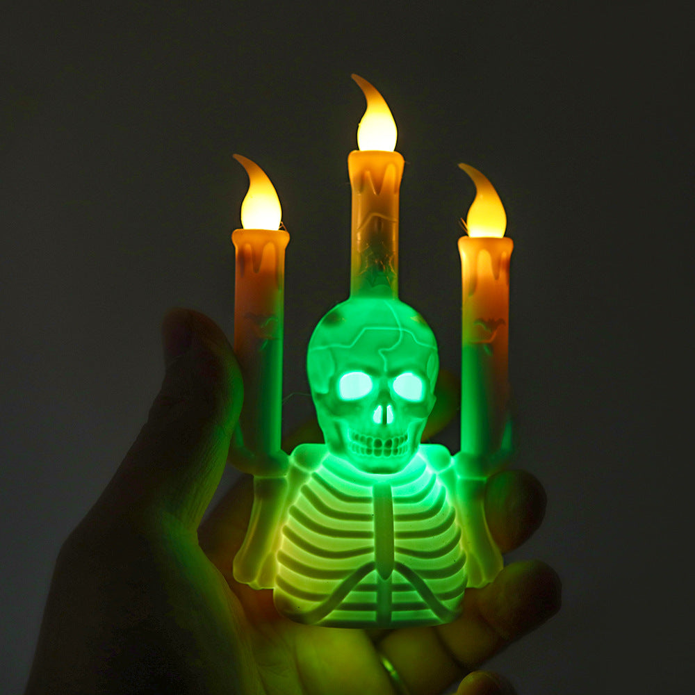Skeleton Torso with False Candle Flames and Green LEDs-Green-Theone Apparel