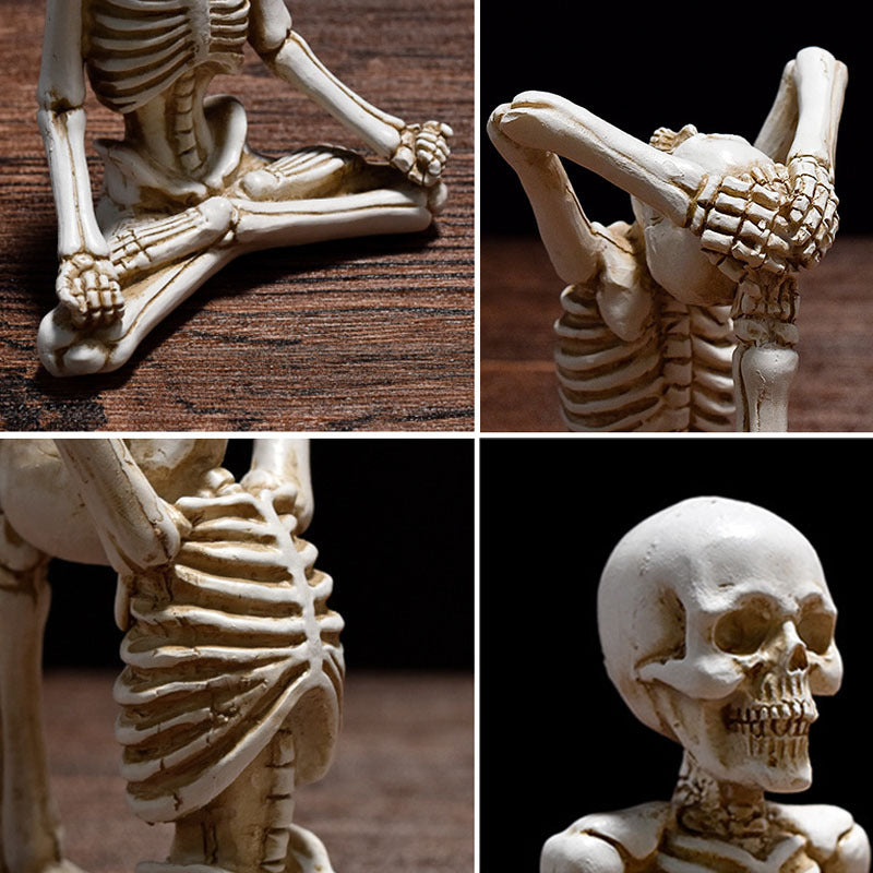 Skeleton in Yoga Poses Halloween Decorations with Non-Slip Base-Theone Apparel
