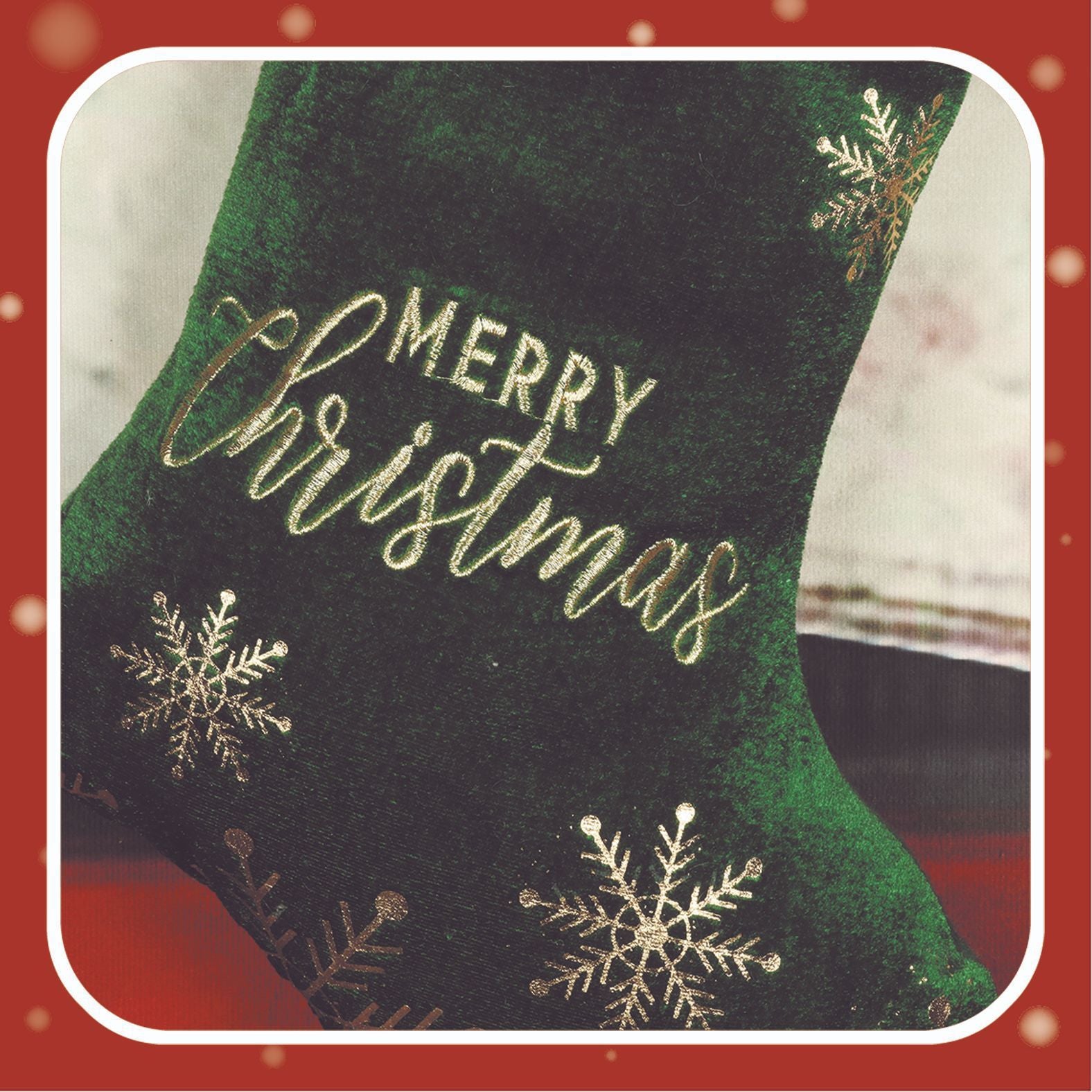 Sophisticated Christmas Stocking with Velvety Material and Soft Cuff-Theone Apparel