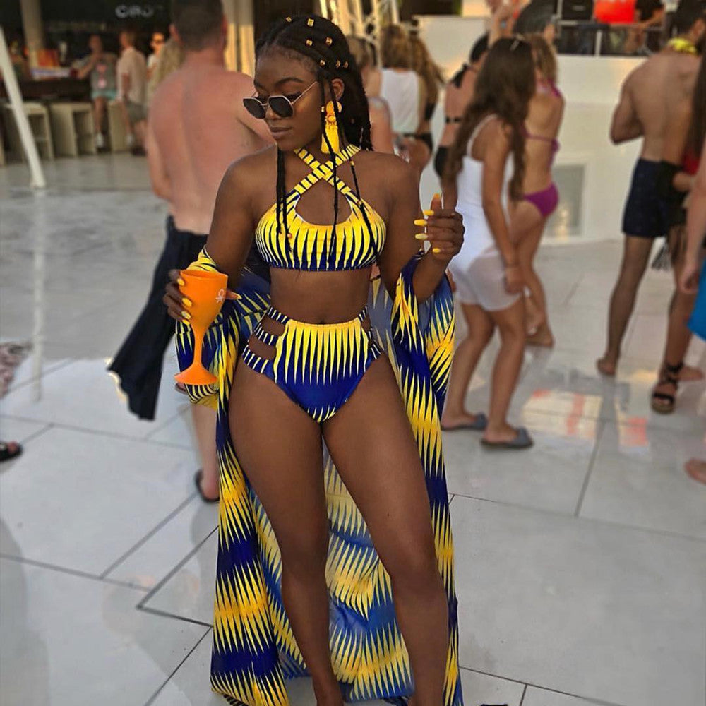 Split High-Waist Bikini for Flattering Curves and Comfort