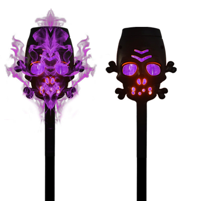 Spooky Colorful Skull LED Solar Light Yard Post Decoration-Purple Light-Theone Apparel