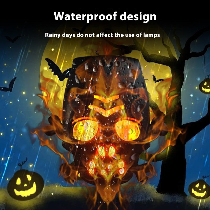 Spooky Colorful Skull LED Solar Light Yard Post Decoration-Theone Apparel