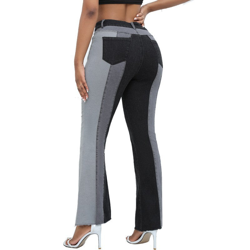 Stretch Bell-Bottom Jeans with Retro Wide-Leg Swing