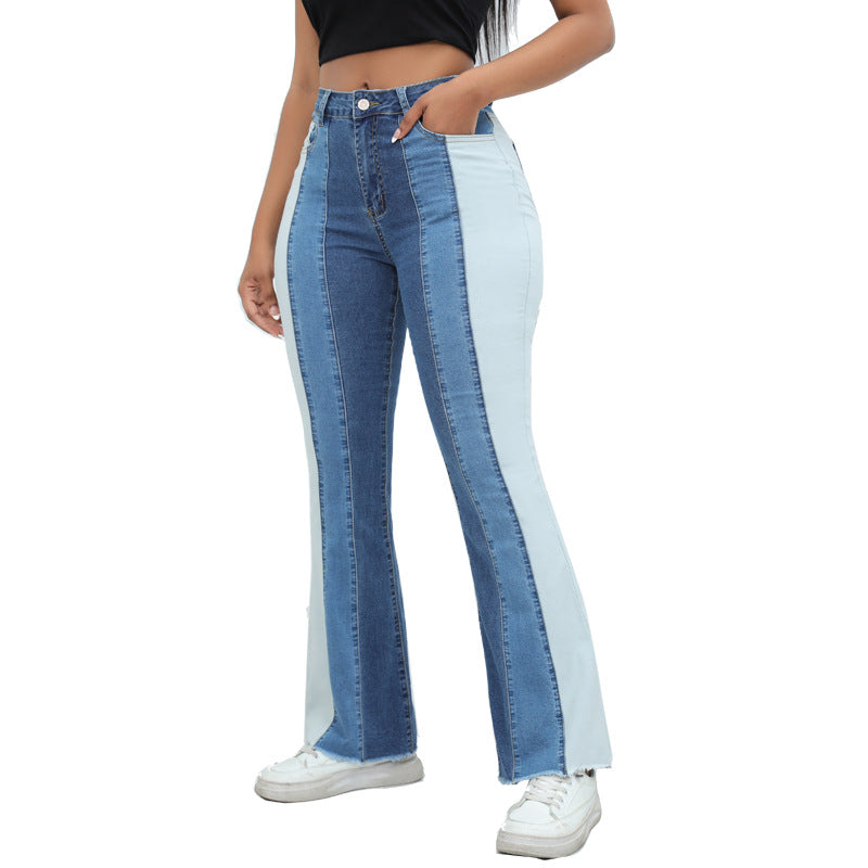 Stretch Bell-Bottom Jeans with Retro Wide-Leg Swing