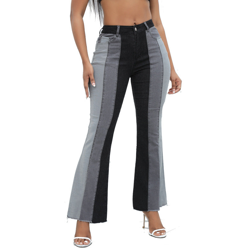 Stretch Bell-Bottom Jeans with Retro Wide-Leg Swing
