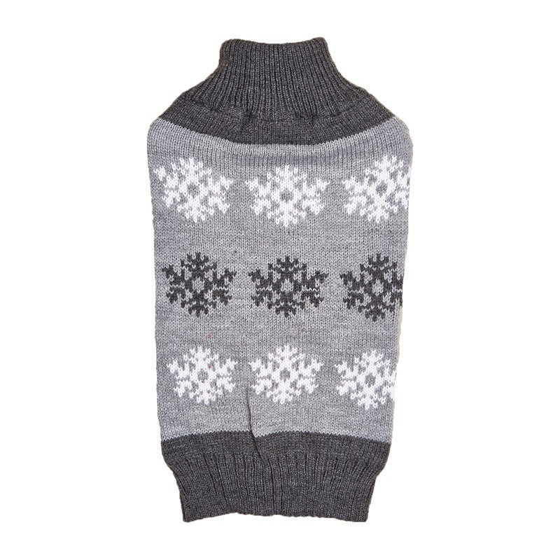 Super Soft Snowflake Christmas Themed Knit Style Dog Sweater-Theone Apparel