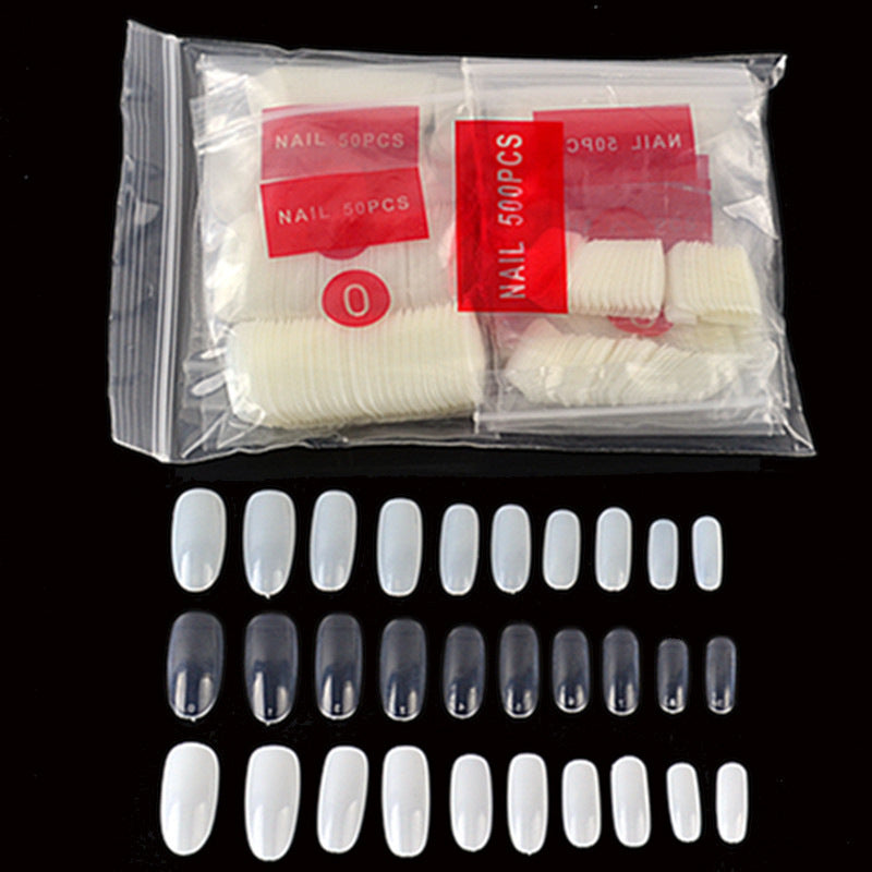 Transparent Round Nail Base for DIY Nails 500 Pieces-Natural 500 pcs-Theone Apparel
