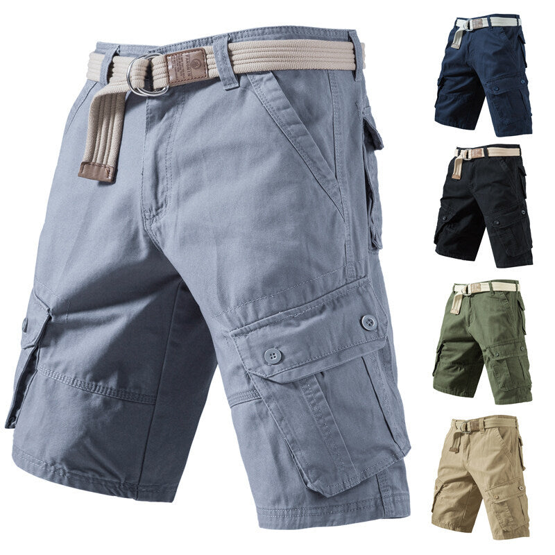 Versatile Multi-Pocket Utility Bottoms Ideal for Everyday Wear-Gray-Theone Apparel