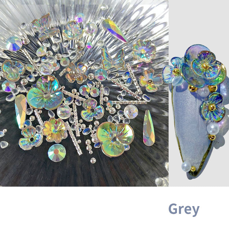 Women's 3D Nail Art Decorations in Iridescent Color Options-Grey-Theone Apparel