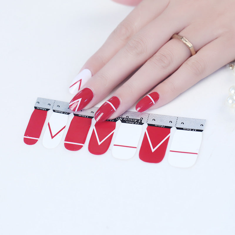 Women's Chevron Accent Nail Sitckers for At Home Manicures-Theone Apparel