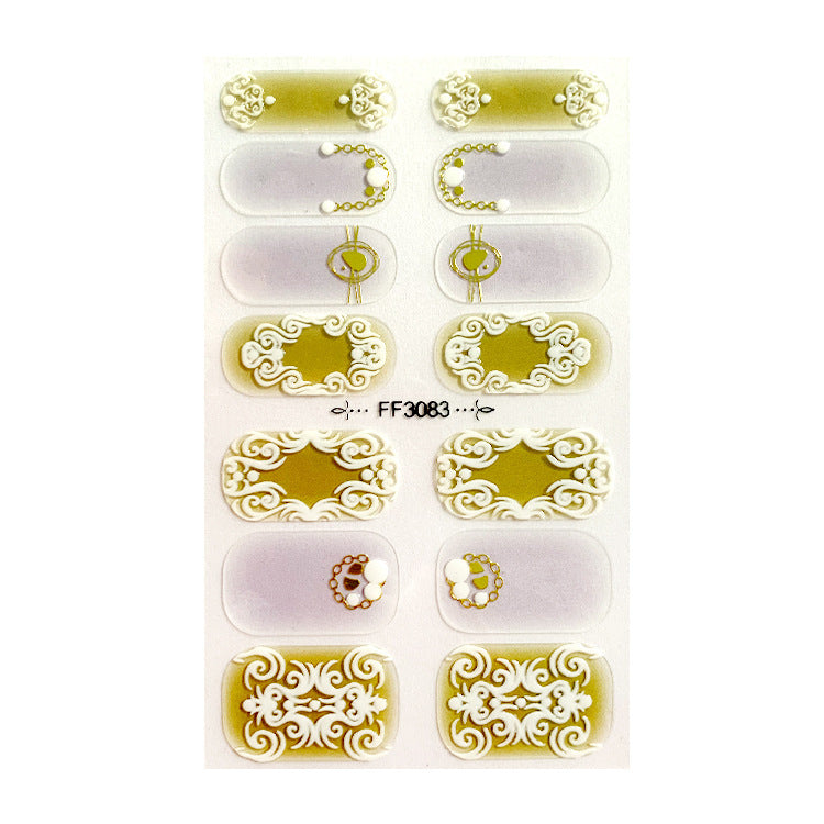 Women's Gemstone Inspired Almond Shaped Nails Stickers in Multiple Colors-N-Theone Apparel
