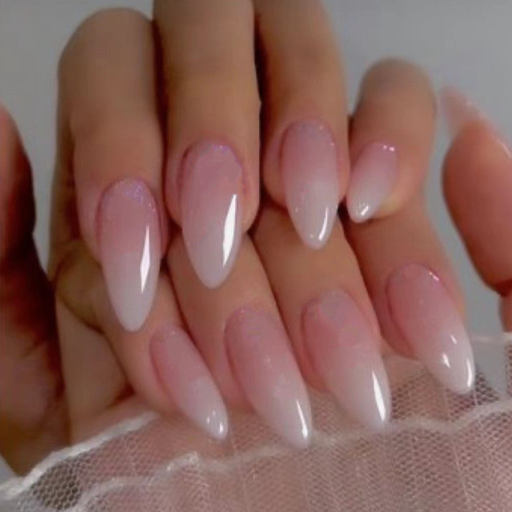 Women's Log Natural Almond Shaped French Nail Set in Nude-Theone Apparel