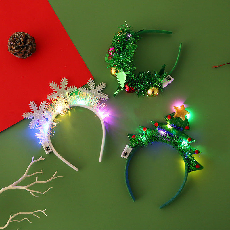 Feestelijke klatergoud-accent versierd kerstfeestje Satin-bedekte hoofdband in diverse stijlen