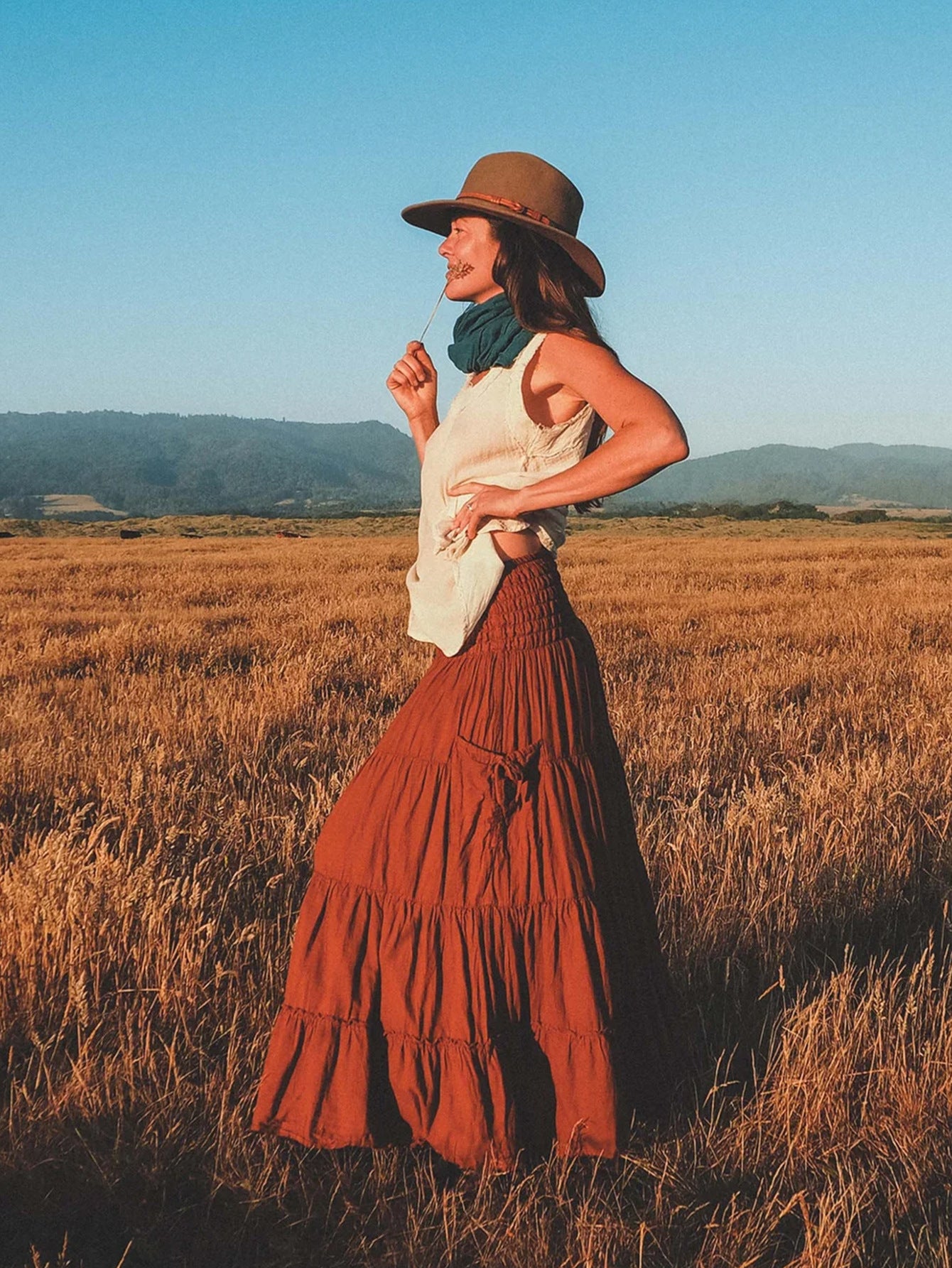 Bohemian Loose Solid Skirt For Relaxed Everyday Comfort