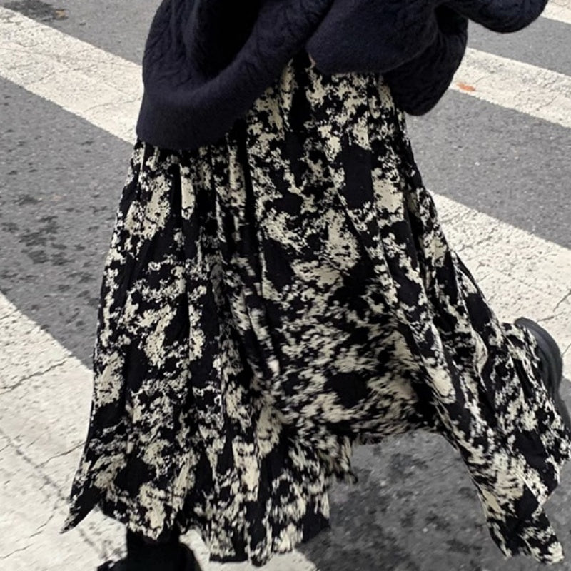 Western Style Tie Dyed Skirt For Slimming Casual Looks
