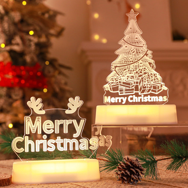 クリスマスと新年をテーマにした導かれたアクリルライトアップテーブルの装飾