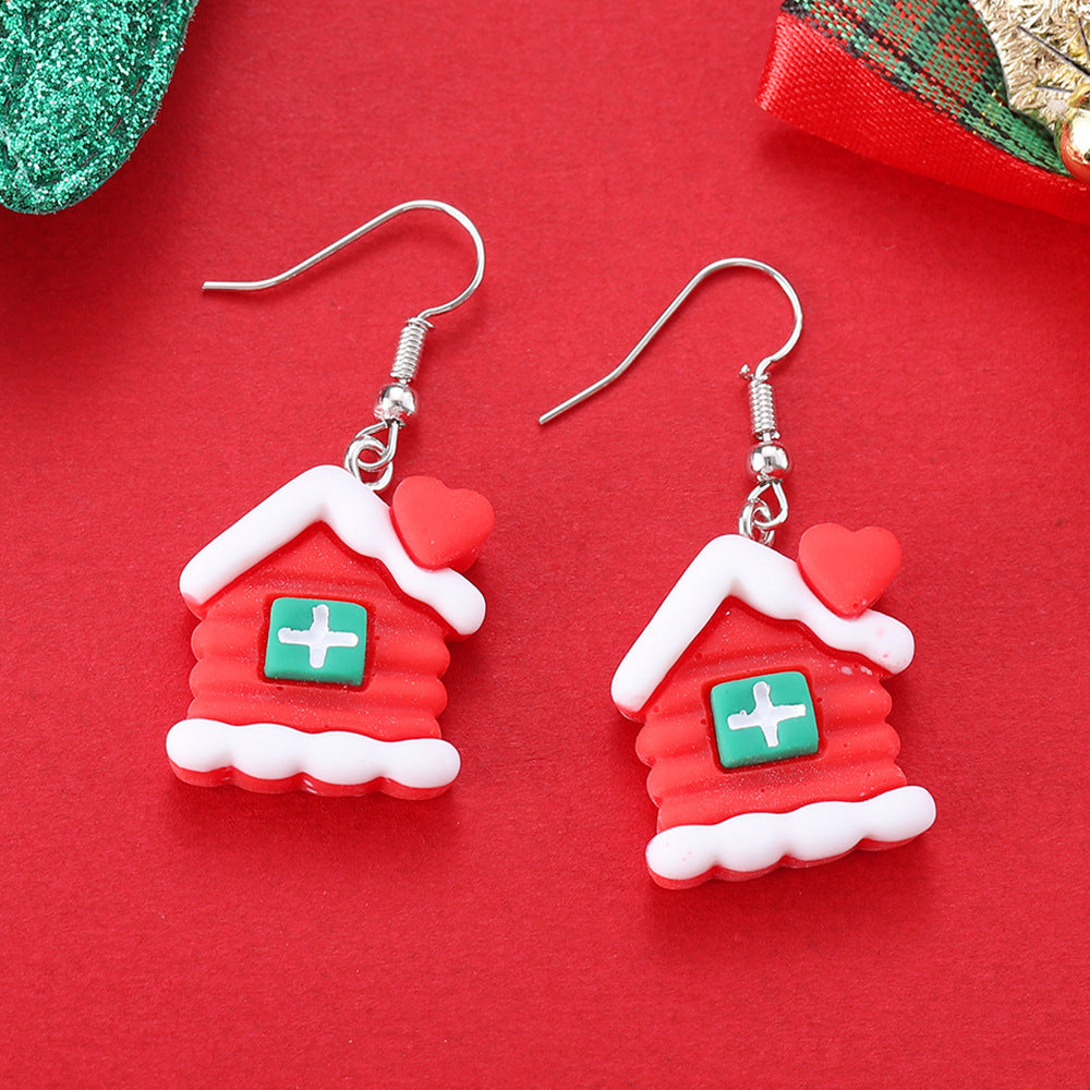 Playful Novelty Fish-Hook Christmas Dangle Earrings for Women & Kids in Assorted Styles