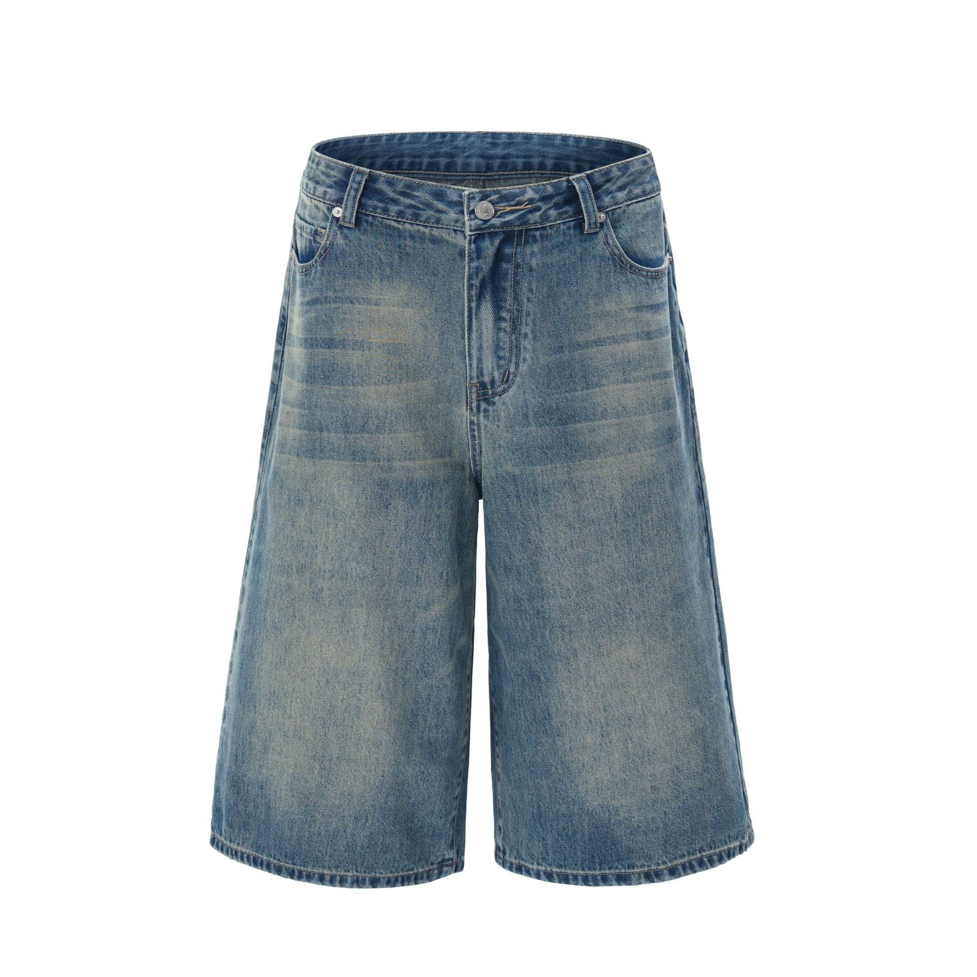 Jeans de perna larga lavados com moda com apelo americano em alta rua