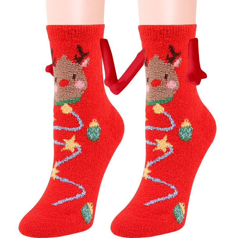 Schattige 3D Soft Fleece Crew -sokken met pinguïnontwerpen