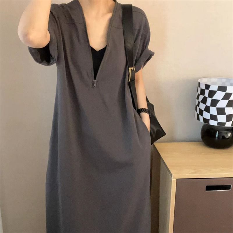 Robe de style rétro Hepburn premium avec fermeture à glissière