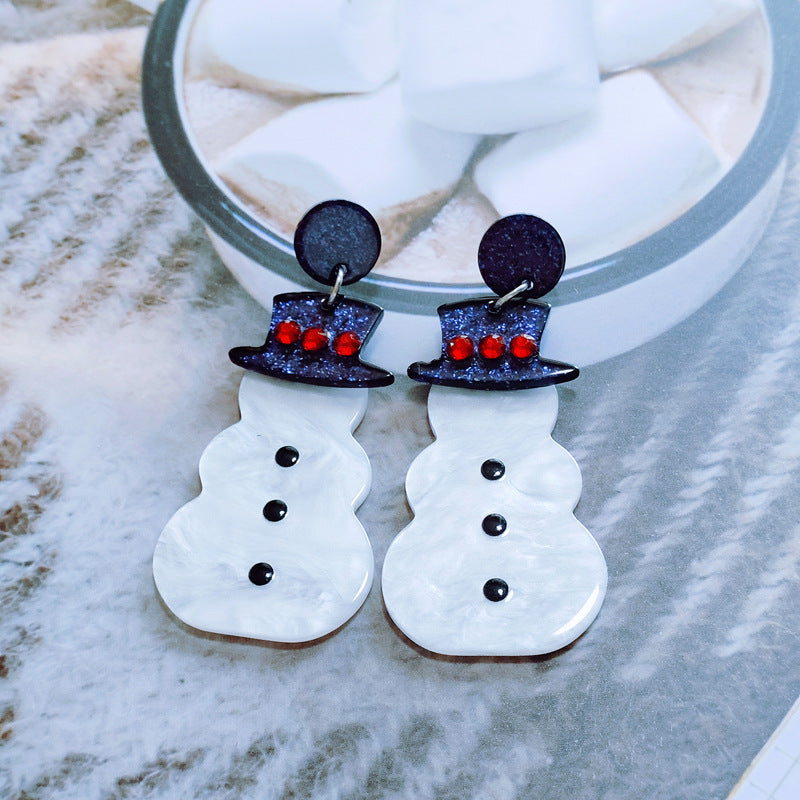 Christmas Glitter-Accent Hammered Metal Post Dangle Statement Earrings in Assorted Styles
