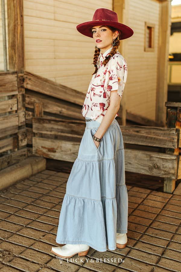 Low Waist Distressed Denim Skirt For Laid Back Vacations