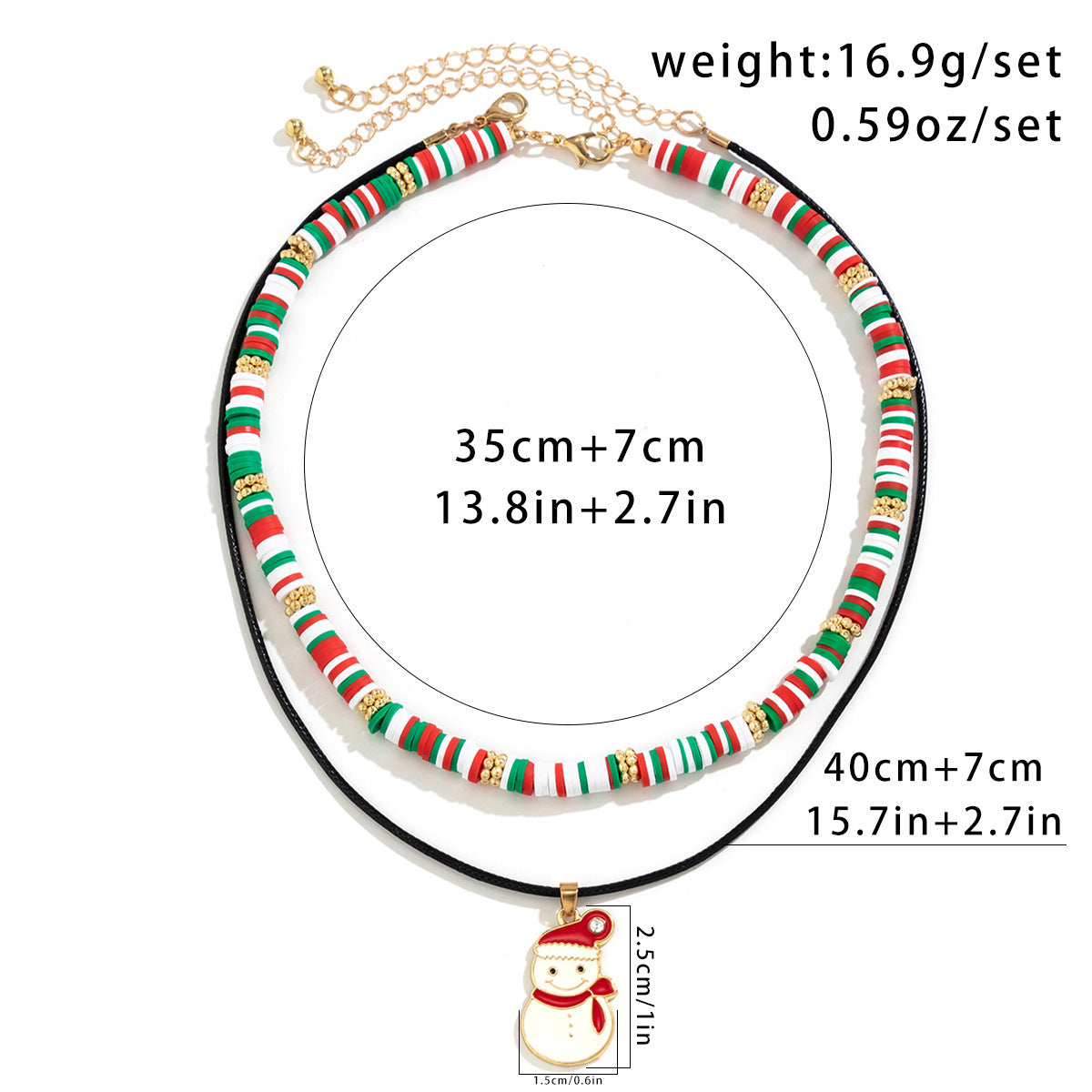Christmas Beaded Layered-Look Multi-Strand Necklace for Women in Assorted Styles