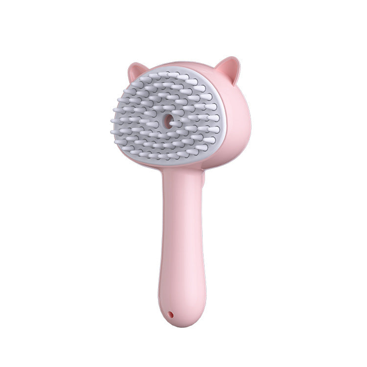 Rechargeable Mist Cat Grooming Brush With Self Cleaning Design