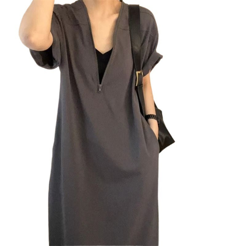 Robe de style rétro Hepburn premium avec fermeture à glissière